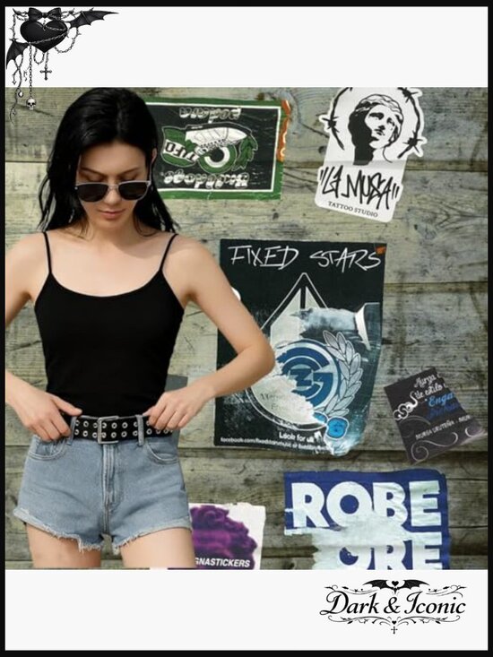 4 Pc Punk Gothic Studded Rivet Belt Set - Faux Leather Unisex Accessories main image 5